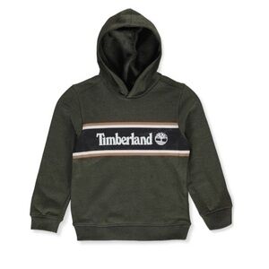 TIMBERLAND Boys Green Pullover logo hoodie sweatshirt